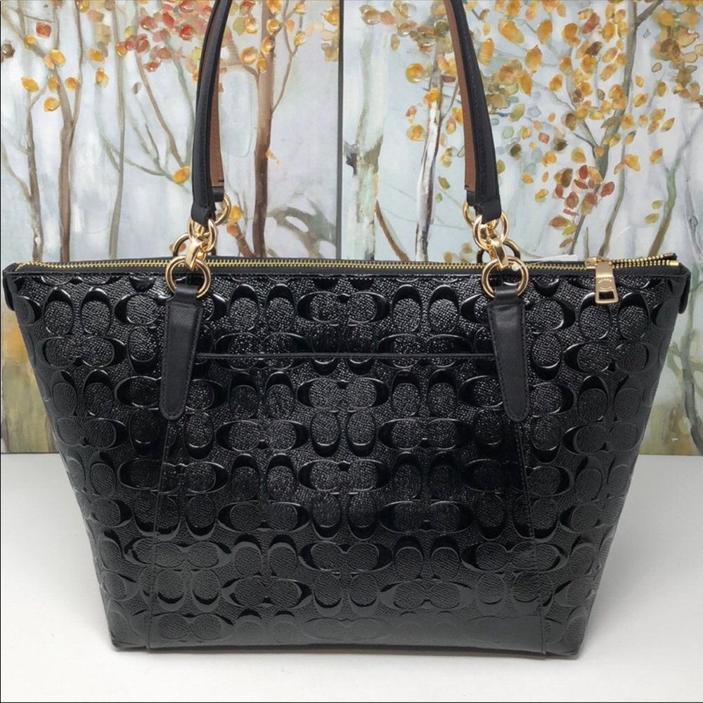 NWT Coach signature Ava Patent tote - Picture 6 of 7